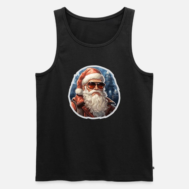 Weihnachtsmann - Illustration - Männer Premium Bio Tank Top - Schwarz