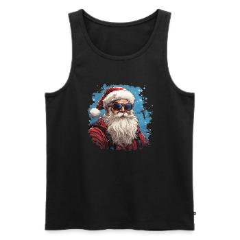 Santa Claus - illustration - Men's Premium Organic Tank Top - black - Front - Michal (187cm)