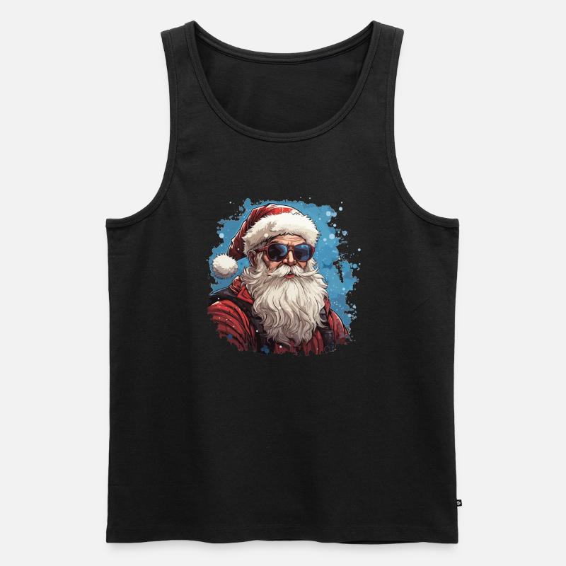 Weihnachtsmann - Illustration - Männer Premium Bio Tank Top - Schwarz