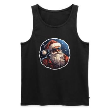 Père Noël - illustration - Débardeur bio Premium Homme - noir - Devant - Michal (187cm)