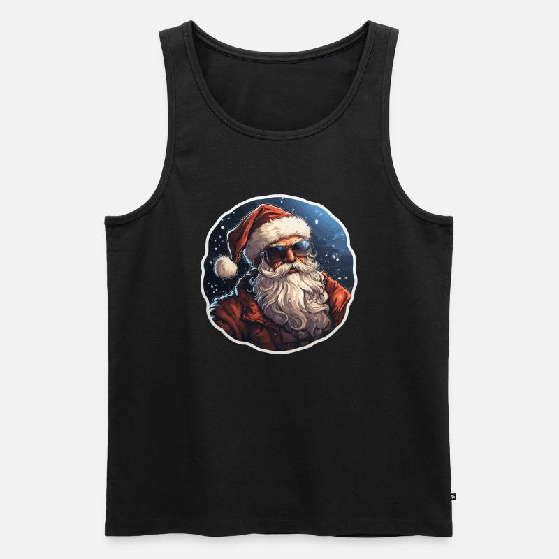 Weihnachtsmann - Illustration - Männer Premium Bio Tank Top - Schwarz