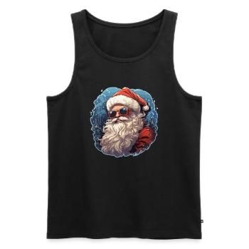 Weihnachtsmann - Illustration - Männer Premium Bio Tank Top - Schwarz - Vorne - Michal (187cm)