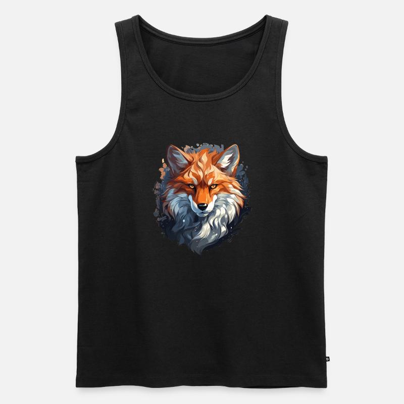 Fuchs - Illustration - Männer Premium Bio Tank Top - Schwarz