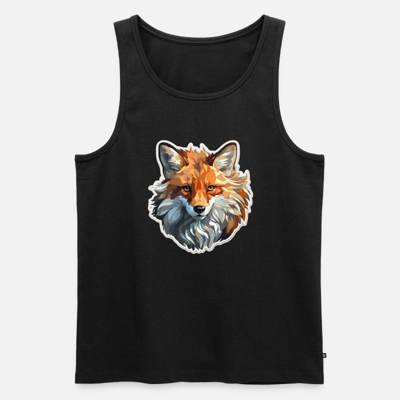 Fuchs - Illustration - Männer Premium Bio Tank Top - Schwarz