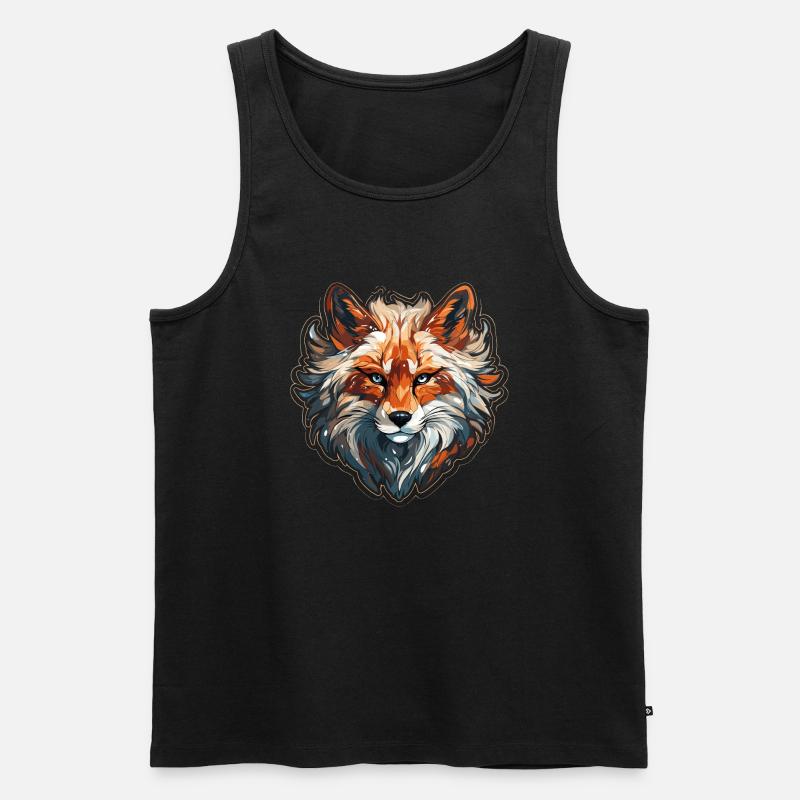 Fuchs - Illustration - Männer Premium Bio Tank Top - Schwarz