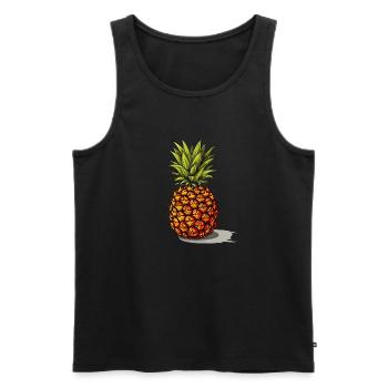 Ananas - Illustration - Männer Premium Bio Tank Top - Schwarz - Vorne - AI Model Male 178 light (178cm)