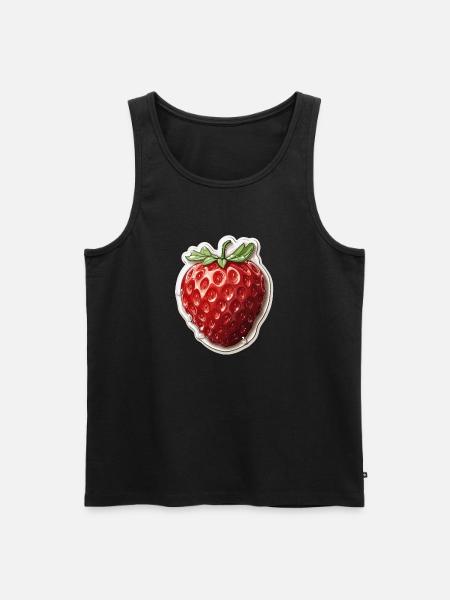 Fraise - illustration - Débardeur bio Premium Homme - noir