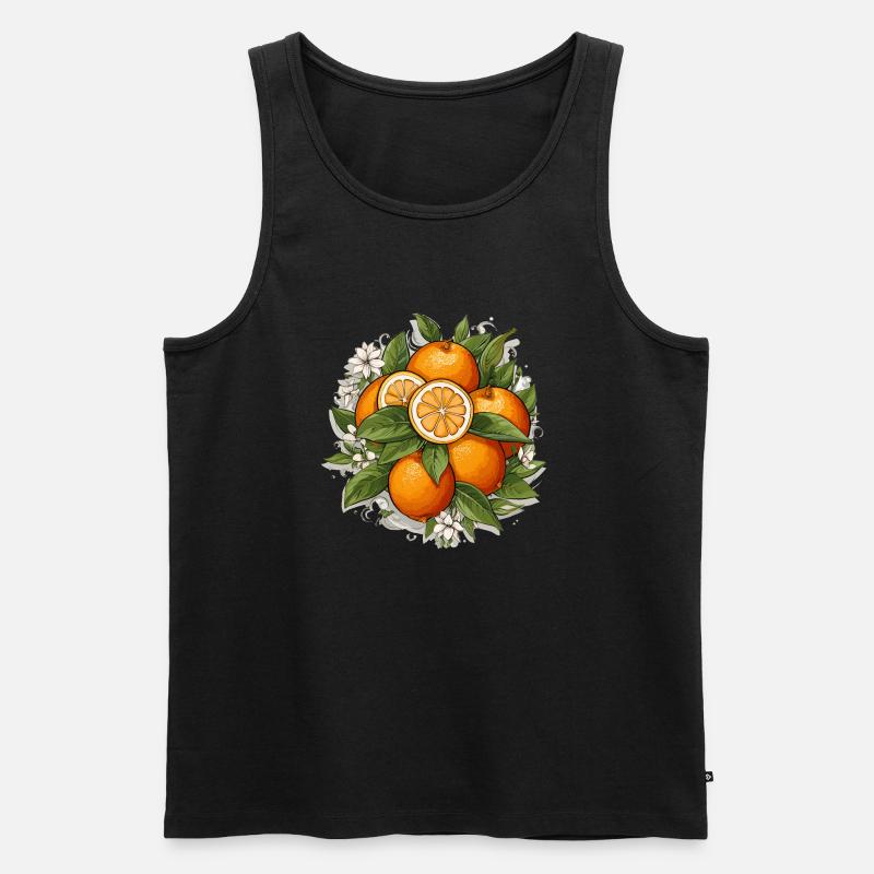 Orange - Illustration - Männer Premium Bio Tank Top - Schwarz