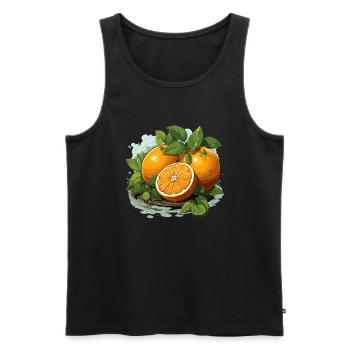 Orange - Illustration - Débardeur bio Premium Homme - noir - Devant - AI Model Male 178 light (178cm)