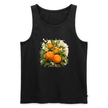 Orange - Illustration - Débardeur bio Premium Homme - noir - Devant - AI Model Male 178 light (178cm)