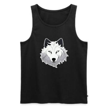 Wolf - Illustration - Männer Premium Bio Tank Top - Schwarz - Vorne - AI Model Male 178 light (178cm)