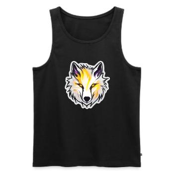 Wolf - Illustration - Männer Premium Bio Tank Top - Schwarz - Vorne - AI Model Male 178 light (178cm)