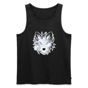 Wolf - Illustration - Männer Premium Bio Tank Top - Schwarz - Vorne - AI Model Male 178 light (178cm)
