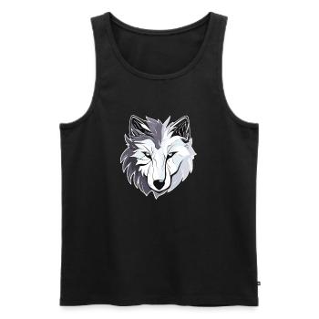 Wolf - Illustration - Männer Premium Bio Tank Top - Schwarz - Vorne - AI Model Male 178 light (178cm)