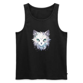 Chat - illustration - Débardeur bio Premium Homme - noir - Devant - AI Model Male 178 light (178cm)