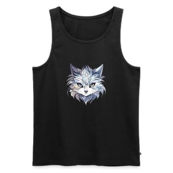 Chat - illustration - Débardeur bio Premium Homme - noir - Devant - AI Model Male 178 light (178cm)