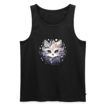 Chat - illustration - Débardeur bio Premium Homme - noir - Devant - AI Model Male 178 light (178cm)