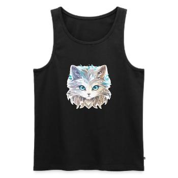 Chat - illustration - Débardeur bio Premium Homme - noir - Devant - AI Model Male 178 light (178cm)