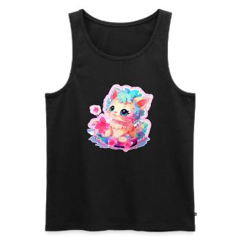 Chat - illustration - Débardeur bio Premium Homme - noir - Devant - AI Model Male 178 light (178cm)