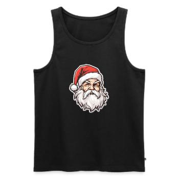 Père Noël - illustration - Débardeur bio Premium Homme - noir - Devant - Michal (187cm)