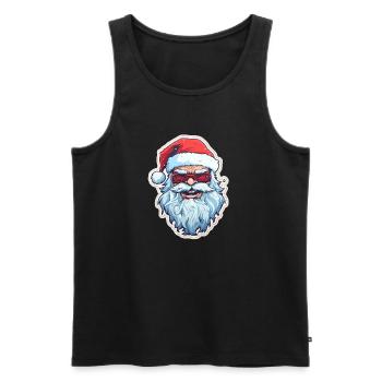 Père Noël - illustration - Débardeur bio Premium Homme - noir - Devant - Michal (187cm)