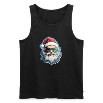 Père Noël - illustration - Débardeur bio Premium Homme - noir - Devant - Michal (187cm)