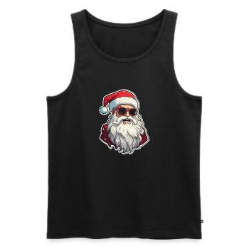 Père Noël - illustration - Débardeur bio Premium Homme - noir - Devant - Michal (187cm)
