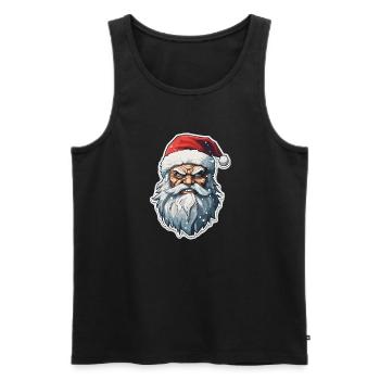 Père Noël - illustration - Débardeur bio Premium Homme - noir - Devant - Michal (187cm)