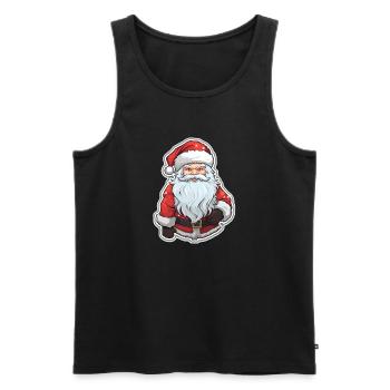 Père Noël - illustration - Débardeur bio Premium Homme - noir - Devant - Michal (187cm)
