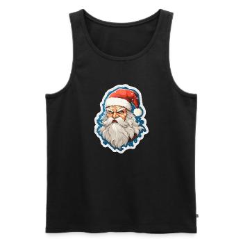 Père Noël - illustration - Débardeur bio Premium Homme - noir - Devant - Michal (187cm)