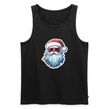 Père Noël - illustration - Débardeur bio Premium Homme - noir - Devant - Michal (187cm)