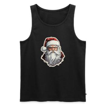 Père Noël - illustration - Débardeur bio Premium Homme - noir - Devant - Michal (187cm)