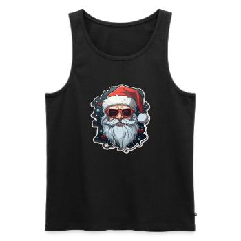Weihnachtsmann - Illustration - Männer Premium Bio Tank Top - Schwarz - Vorne - Michal (187cm)