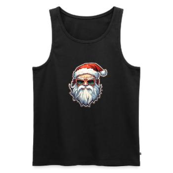 Père Noël - illustration - Débardeur bio Premium Homme - noir - Devant - Michal (187cm)