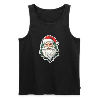 Père Noël - illustration - Débardeur bio Premium Homme - noir - Devant - Michal (187cm)