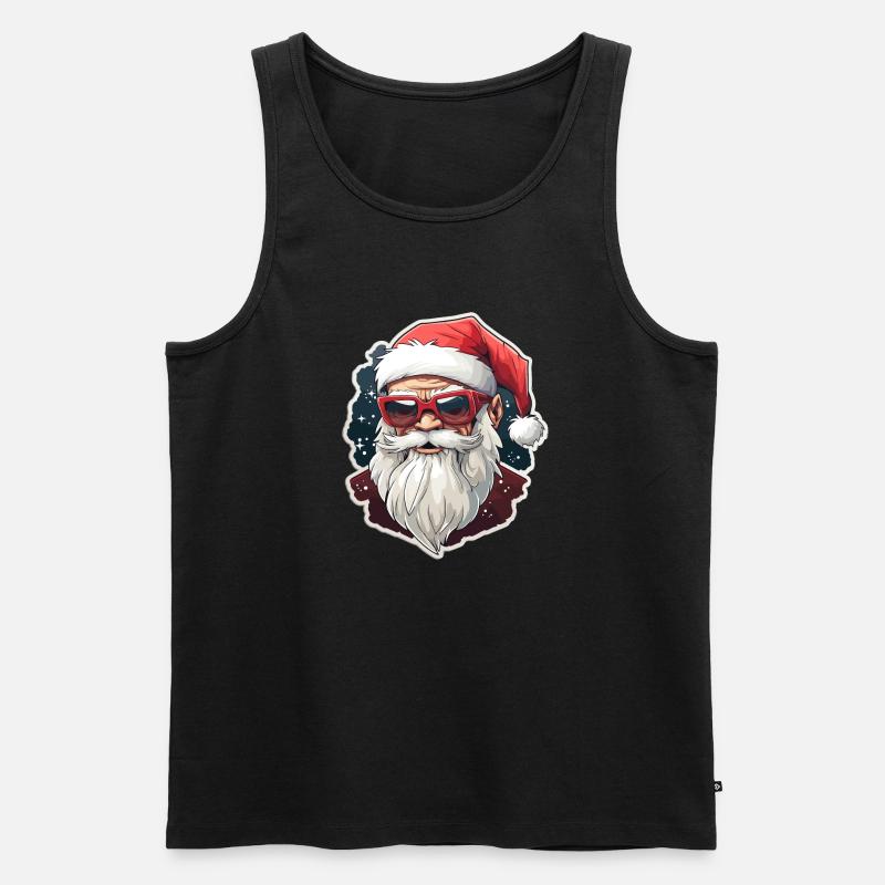 Weihnachtsmann - Illustration - Männer Premium Bio Tank Top - Schwarz