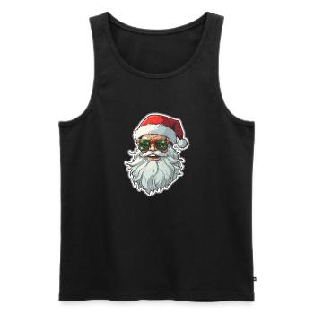 Père Noël - illustration - Débardeur bio Premium Homme - noir - Devant - Michal (187cm)