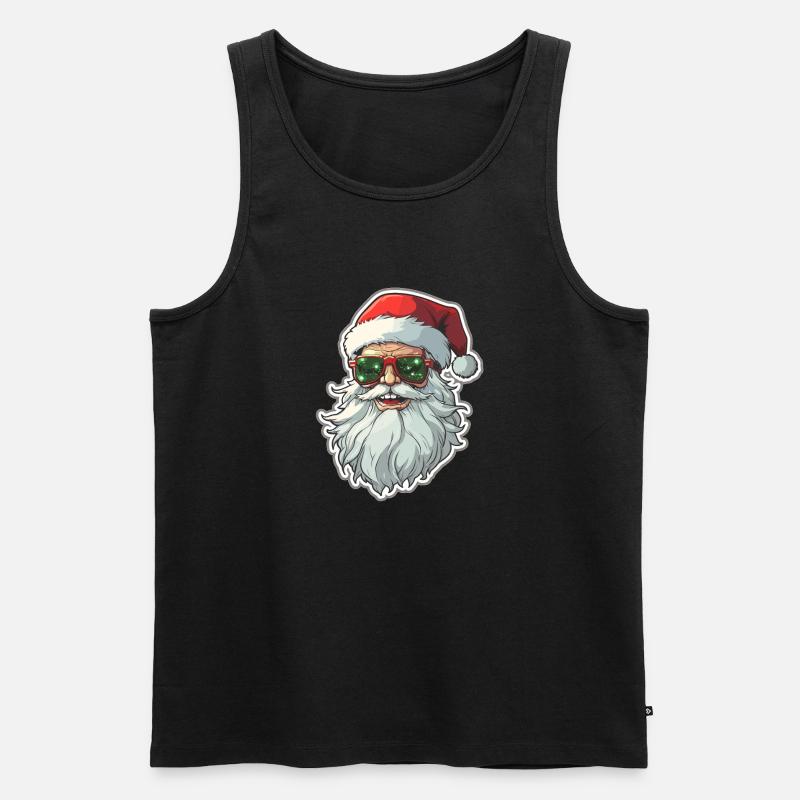 Weihnachtsmann - Illustration - Männer Premium Bio Tank Top - Schwarz