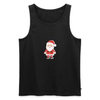 Père Noël - illustration - Débardeur bio Premium Homme - noir - Devant - Michal (187cm)