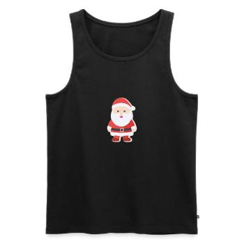Weihnachtsmann - Illustration - Männer Premium Bio Tank Top - Schwarz - Vorne - Michal (187cm)