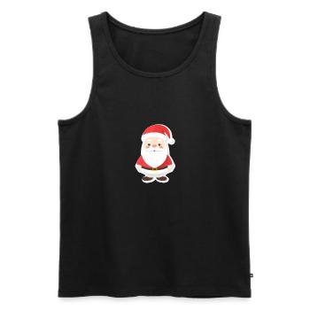 Père Noël - illustration - Débardeur bio Premium Homme - noir - Devant - Michal (187cm)