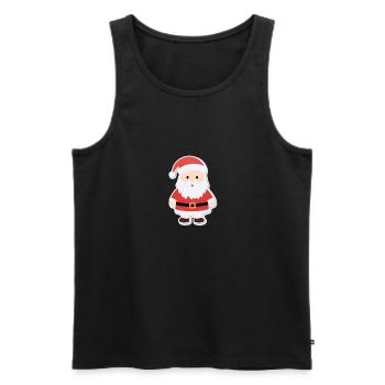 Père Noël - illustration - Débardeur bio Premium Homme - noir - Devant - Michal (187cm)