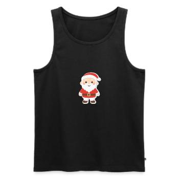 Père Noël - illustration - Débardeur bio Premium Homme - noir - Devant - Michal (187cm)