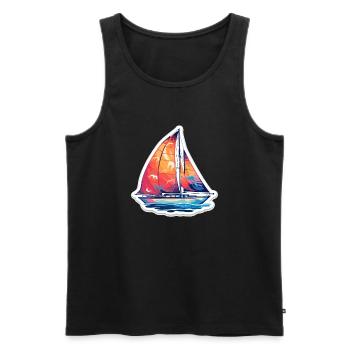 Segelboot - Illustration - Männer Premium Bio Tank Top - Schwarz - Vorne - AI Model Male 178 light (178cm)