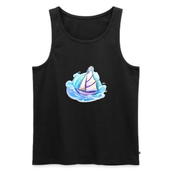 Segelboot - Illustration - Männer Premium Bio Tank Top - Schwarz - Vorne - AI Model Male 178 light (178cm)