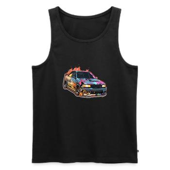 Car - Illustration - Men's Premium Organic Tank Top - black - Front - Michal (187cm)