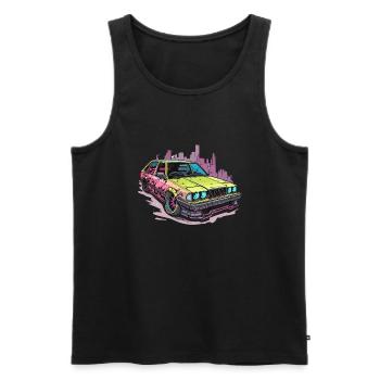 Auto - Illustration - Männer Premium Bio Tank Top - Schwarz - Vorne - AI Model Male 178 light (178cm)