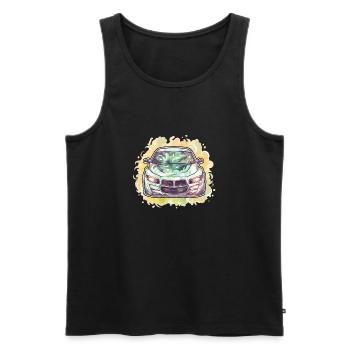 Auto - Illustration - Männer Premium Bio Tank Top - Schwarz - Vorne - AI Model Male 178 light (178cm)
