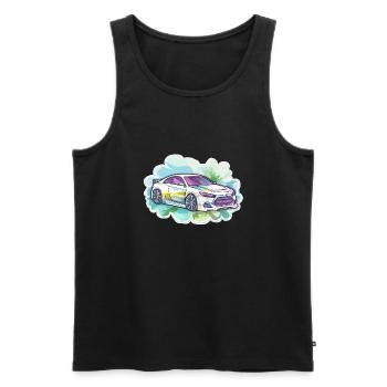 Auto - Illustration - Männer Premium Bio Tank Top - Schwarz - Vorne - AI Model Male 178 light (178cm)