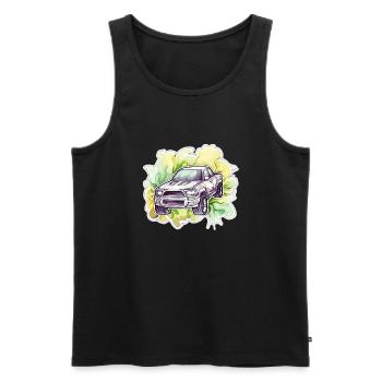Car - Illustration - Men's Premium Organic Tank Top - black - Front - Michal (187cm)
